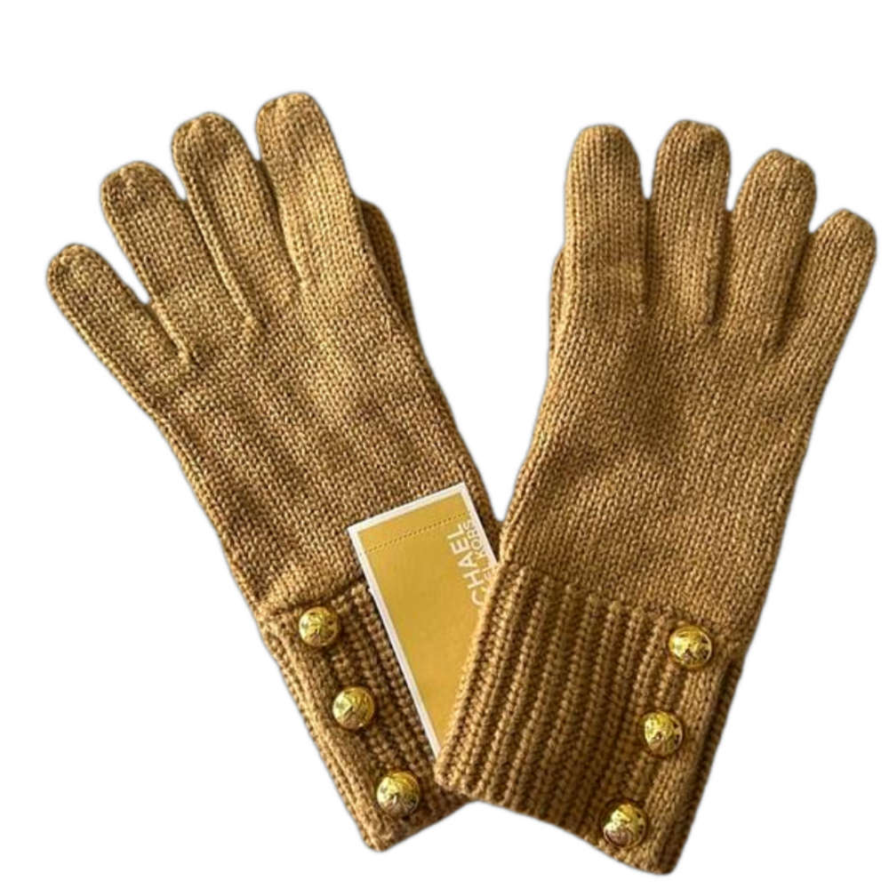 MICHAEL KORS logo Dome-Button Gloves NWT